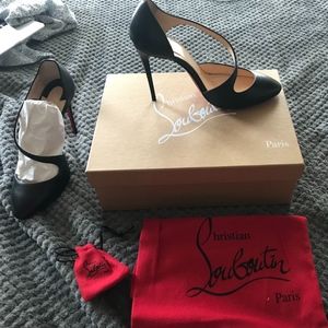 Christian Louboutin Black Leather Pump Heels